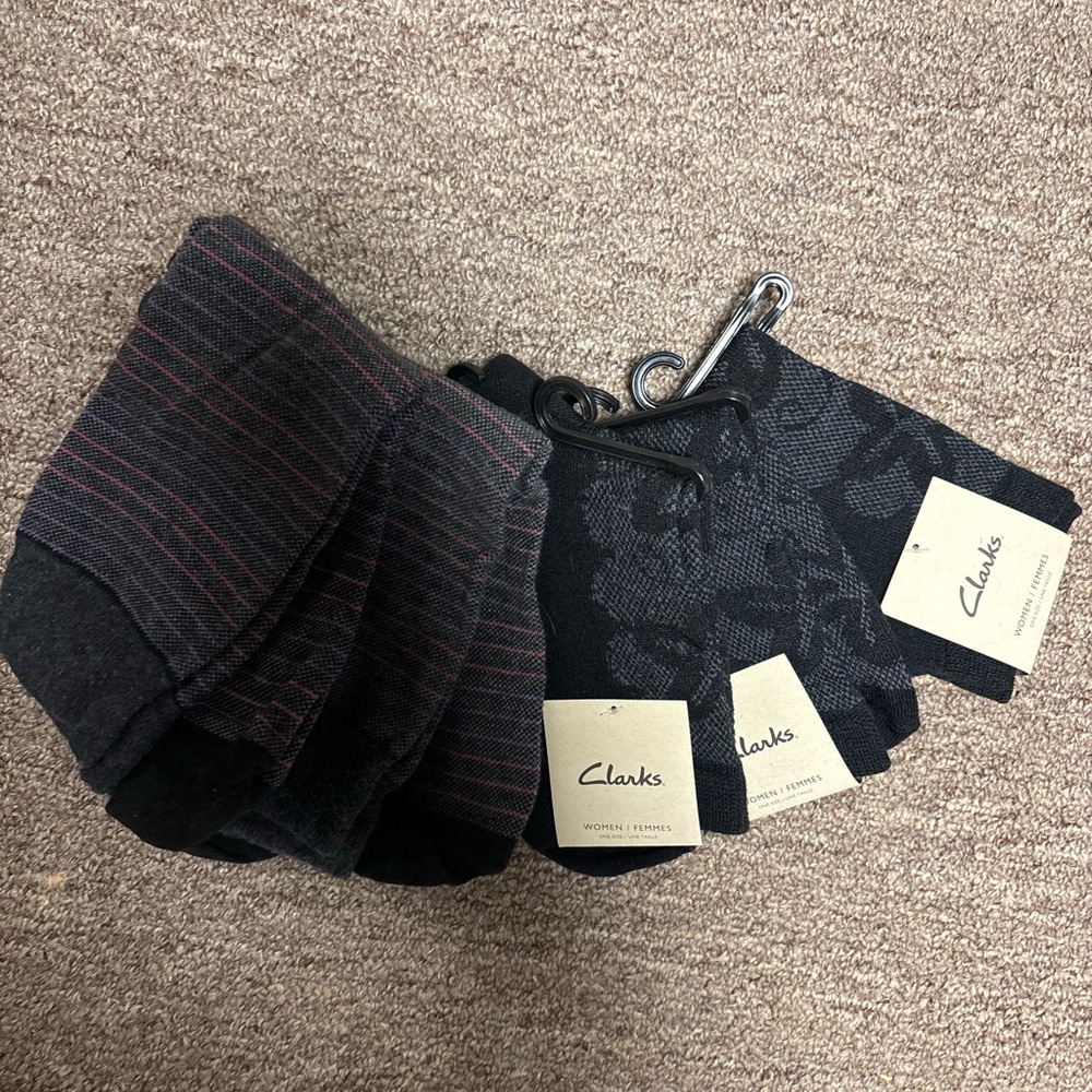 Clarks Black and Gray Women's Socks Trio